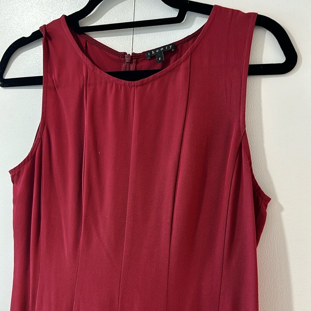Theory Tilfi Crew Neck Dress in Flame Red - Picture 4 of 8